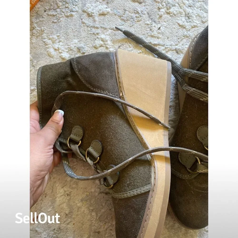 Merona Women's Green Lace-Up Ankle Chukka Boots Size 10 Casual